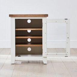 The Furniture Market Cheshire White Painted Glazed Hi-Fi Media Cabinet Unit - thumbnail 5
