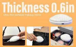 Portable Led Makeup Mirror ,travel Dimmable Magnified Rechargeable Foldable - thumbnail 7