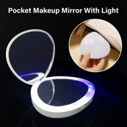 Portable Led Makeup Mirror ,travel Dimmable Magnified Rechargeable Foldable - thumbnail 6