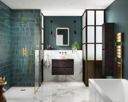 Nuie Havana Wall Hung 2-Drawer Vanity Unit & Worktop In Metallic Slate, Countertop Basin Unit In Metallic Slate, 800mm - thumbnail 3