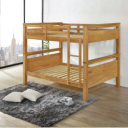 RF Beds Reinforced Beds Double Over Double Langham Quad Bunk Bed - Natural Oak With Universal Ladder - thumbnail 2