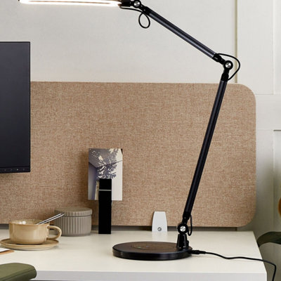Beliani Desk Led Lamp Black Aluminium With Dual Dimming Touch Switch - Minimalist Desk Light For Home And Office - image 1