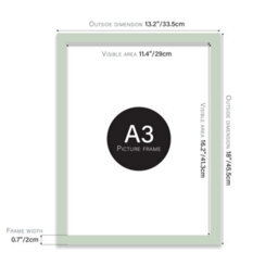 A3 Mint Green Picture Frame Fits A3 (29.7 X 42Cm - 11.7 X 16.5In) Poster, Photo, Artwork, Or Print. - thumbnail 2