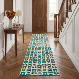 Decoranddecor Hallway Runners, Washable Rugs, Carpet Runner Rug, 60X240Cm, Non-Slip, Pet Friendly, Retro Floral Rug - Zora - thumbnail 1