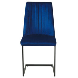 Beliani Set Of 2 Dining Chairs Lavonia Velvet Navy Blue - thumbnail 4