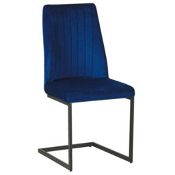 Beliani Set Of 2 Dining Chairs Lavonia Velvet Navy Blue - thumbnail 5