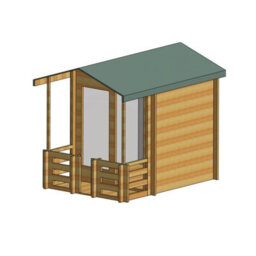 Shire Maulden With Veranda Log Cabin Home Office Garden Room Approx 9 X 9 Feet - thumbnail 6