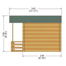 Shire Maulden With Veranda Log Cabin Home Office Garden Room Approx 9 X 9 Feet - thumbnail 4