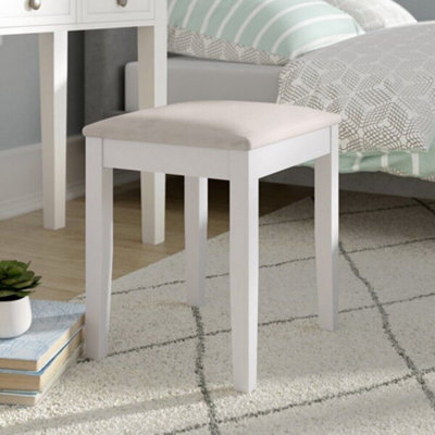 Aspect Furniture Wooden Dressing Table Stool With Cream Padded Seat - image 1