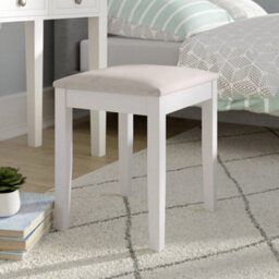 Aspect Furniture Wooden Dressing Table Stool With Cream Padded Seat - thumbnail 1