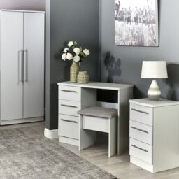 Bergamo Ready Assembled Matt Grey 3 Drawer Vanity Unit (H)795mm (W)930mm (D)415mm - thumbnail 2