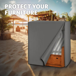 Tectake Beach Chair Cover - Wind, Rain And Sun Resistant, Easy To Care For, 120 X 80 X 145 Cm - Grey - thumbnail 5