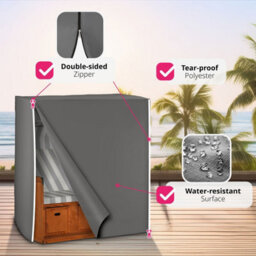 Tectake Beach Chair Cover - Wind, Rain And Sun Resistant, Easy To Care For, 120 X 80 X 145 Cm - Grey - thumbnail 4