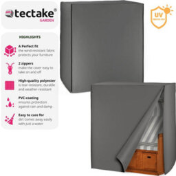Tectake Beach Chair Cover - Wind, Rain And Sun Resistant, Easy To Care For, 120 X 80 X 145 Cm - Grey - thumbnail 2
