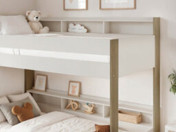Noomi Bodie Solid Wood Storage Bunk Bed White & Oak - thumbnail 6