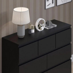 7 Drawer Chest Bedroom Home Office Furniture Matt Black Furniture - thumbnail 6
