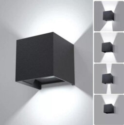 Led Wall Light Anthracite Modern Ip65 Waterproof Outdoor/indoor - thumbnail 1
