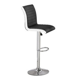 Furniture in Fashion Melange Marble Effect Bar Table With 4 Ritz Black White Stools - thumbnail 3