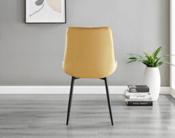Furniturebox Uk Leonardo 4 Table And 4 Mustard Pesaro Black Leg Chairs - thumbnail 8