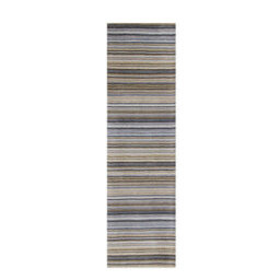Handmade Easy To Clean Luxurious Modern Striped Grey Wool Rug For Living Room & Bedroom-120Cm X 170Cm - thumbnail 5