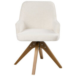 Beliani Set Of 2 Dining Chairs Swivel Sylvania Boucle Off-White - thumbnail 6