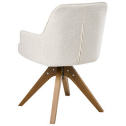 Beliani Set Of 2 Dining Chairs Swivel Sylvania Boucle Off-White - thumbnail 7
