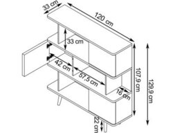 Dorel Home Loft24 Alandra Bookcase In Oak White - thumbnail 2