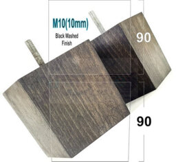 L&F 4X Solid Wooden Feet Replacement Furniture Legs 90mm Height Sofas Chairs Stools M10 Tsp2037 Black Wash - thumbnail 1