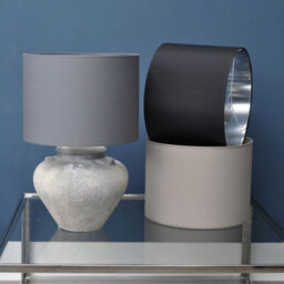 Buttercup Farm Lined Drum Lampshade - Fabric/viscose/polyamide Fram - L41 X W41 X H30 Cm - Black/silver - thumbnail 4