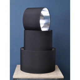 Buttercup Farm Lined Drum Lampshade - Fabric/viscose/polyamide Fram - L41 X W41 X H30 Cm - Black/silver - thumbnail 3