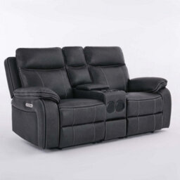 More4Homes Vinson Electric Recliner 2 Seater Sofa Air Leather With Speakers & Usb-C Charging (Charcoal) - thumbnail 7