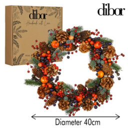 Dibor Traditional Harvest Fruits Front Door Autumn Wreath Winter Spring Wreath 40Cm - thumbnail 5