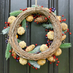 Dibor Traditional Harvest Fruits Front Door Autumn Wreath Winter Spring Wreath 40Cm - thumbnail 4