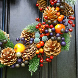 Dibor Traditional Harvest Fruits Front Door Autumn Wreath Winter Spring Wreath 40Cm - thumbnail 3