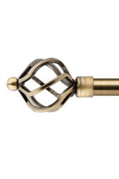 Unknown 16-19mm Cage Extendable Eyelet Metal Curtain Pole Set Brass 120-210Cm - thumbnail 1