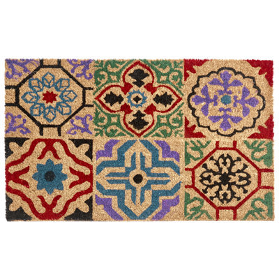 Beliani Doormat Naukati Multicolour 50 X 80 Cm Coir - image 1