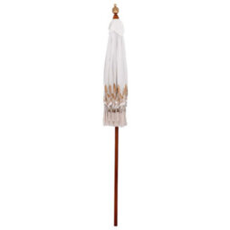 Berkfield Balinese Parasol Cream (180-190) X 250 Cm Cotton And Solid Wood - thumbnail 2