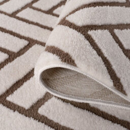 The Rugs Loft Taupe And Ivory Herringbone Living Room Area Rug And Runners Soft Pile - thumbnail 6