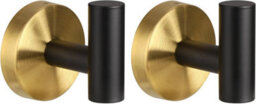 2 Pack Pieces Bathroom Wall Hook, Kitchen Towel Hook, Picture Hook, Bath Towel Hooks Sus 304 Steel (Black Gold) - thumbnail 1