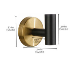 2 Pack Pieces Bathroom Wall Hook, Kitchen Towel Hook, Picture Hook, Bath Towel Hooks Sus 304 Steel (Black Gold) - thumbnail 5