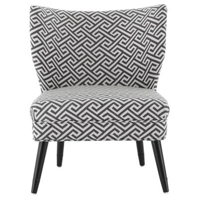 Orsina Supportive Seating Greek Key Design Lounge Chair, Nordic Design Wooden Chair, Contemporary Accent Chair - image 1