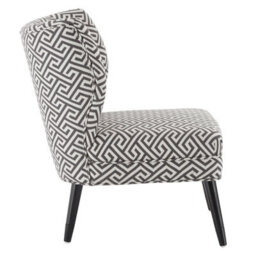 Orsina Supportive Seating Greek Key Design Lounge Chair, Nordic Design Wooden Chair, Contemporary Accent Chair - thumbnail 3