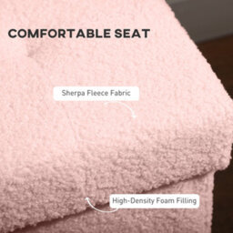 Homcom Foldable Sherpa Fleece Storage Ottoman, 38 X 38 X 38 Cm, Pink - thumbnail 5