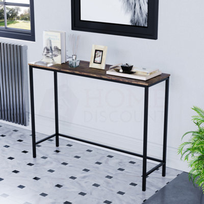 Lassic Vida Designs Brooklyn Dark Wood Industrial Console Table Hallway Furniture - image 1