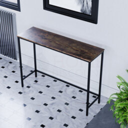 Lassic Vida Designs Brooklyn Dark Wood Industrial Console Table Hallway Furniture - thumbnail 6