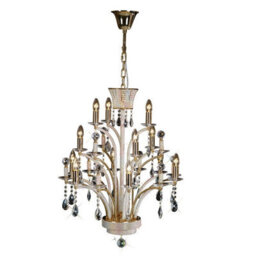 Luminosa Lighting Luminosa Orlando Pendant 12 Light E14 French Gold/crystal, (Item Requires Construction/connection) - thumbnail 1
