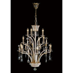 Luminosa Lighting Luminosa Orlando Pendant 12 Light E14 French Gold/crystal, (Item Requires Construction/connection) - thumbnail 2