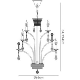 Luminosa Lighting Luminosa Orlando Pendant 12 Light E14 French Gold/crystal, (Item Requires Construction/connection) - thumbnail 5