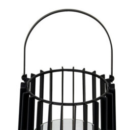 Hill Interiors Lynk Medium Lantern With Handle And Candle Holder - Glass - L18 X W18 X H40 Cm - Black - thumbnail 3