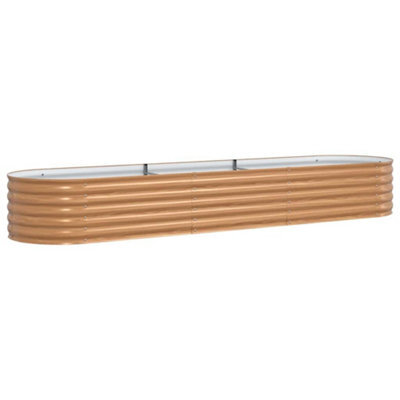 Berkfield Modern Garden Raised Bed Brown 320 X 80 X 44 Cm Steel